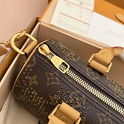 Kitlife Louis Vuitton Keepall Bandoulière 25 Yellow Monogram Grid Canvas M29296 25x15x11cm - 4
