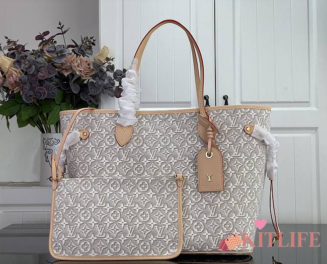 Kitlife Louis Vuitton Neverfull MM Bag Beige M2A381 31x28x14cm - 1