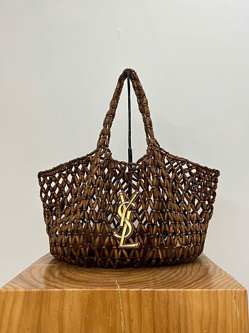 Kitlife Saint Laurent Icare Medium In Wood Beads Bag 862071 31/46×28×16cm