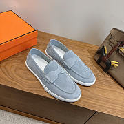 Kitlife Hermes Men Job Loafer Light Blue Gray  - 1