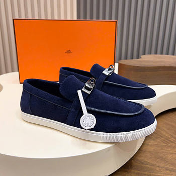 Kitlife Hermes Men Mind Loafers Dark Blue 