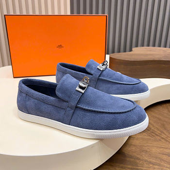 Kitlife Hermes Men Mind Loafers Light Blue