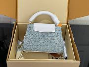 Kitlife Louis Vuitton Capucines Mini Bag Blue Denim M28305 21x13.6x8cm - 6