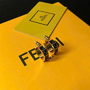 Kitlife Fendi Logo Earrings Black & Gold  - 6