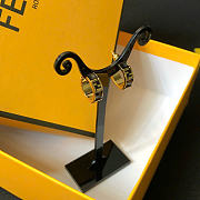 Kitlife Fendi Logo Earrings Black & Gold  - 5