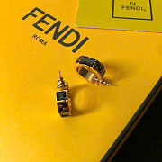 Kitlife Fendi Logo Earrings Black & Gold  - 4