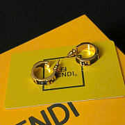 Kitlife Fendi Logo Earrings Black & Gold  - 2