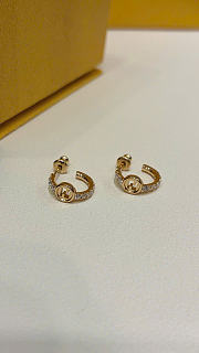 Kitlife Fendi Double F Logo Rhinestone Crystal Earrings - 1