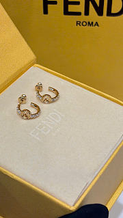 Kitlife Fendi Double F Logo Rhinestone Crystal Earrings - 6