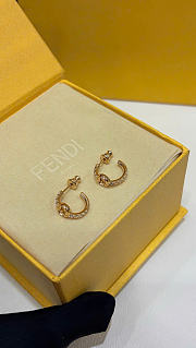 Kitlife Fendi Double F Logo Rhinestone Crystal Earrings - 5