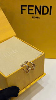 Kitlife Fendi Double F Logo Rhinestone Crystal Earrings - 4