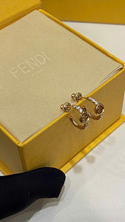 Kitlife Fendi Double F Logo Rhinestone Crystal Earrings - 2