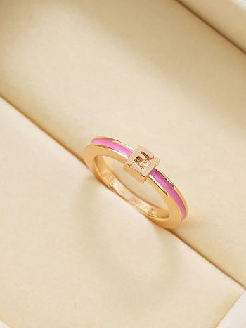 Kitlife Fendi Ring Pink & Gold