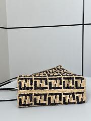 Kitlife Fendi Roll Raffia Tote Bag Brown 8659L 35x19x31cm - 2