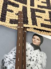 Kitlife Fendi Roll Raffia Tote Bag Brown 8659L 35x19x31cm - 4