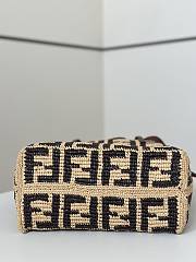 Kitlife Fendi Borsa Tote Roll Piccola In Brown Rafia Bag 8659s 23x15x19cm - 2