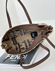 Kitlife Fendi Mini Roll In Brown Raffia Bag 8655B 15.5x11x13cm  - 3