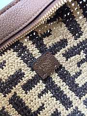 Kitlife Fendi Mini Roll In Brown Raffia Bag 8655B 15.5x11x13cm  - 4