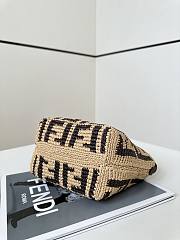 Kitlife Fendi Mini Roll In Brown Raffia Bag 8655B 15.5x11x13cm  - 5