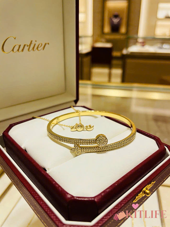 Kitlife Cartier Diamond Nail Bracelet Gold - 1