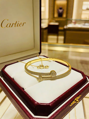 Kitlife Cartier Diamond Nail Bracelet Gold