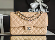 Kitlife Chanel Classic Flap Bag In Beige Caviar Leather With Silver Hardware 25.5x15.5x6.5cm - 1