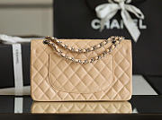 Kitlife Chanel Classic Flap Bag In Beige Caviar Leather With Silver Hardware 25.5x15.5x6.5cm - 3