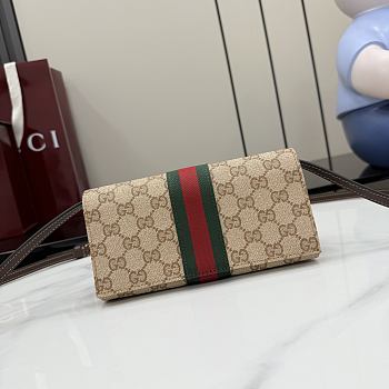Kitlife Gucci Small Pouch With Strap and Web Beige & Dark Brown GG A002KM 23x11.5x8cm