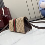Kitlife Gucci Small Pouch With Strap and Web Beige & Dark Brown GG A002KM 23x11.5x8cm - 2