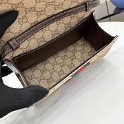 Kitlife Gucci Small Pouch With Strap and Web Beige & Dark Brown GG A002KM 23x11.5x8cm - 6