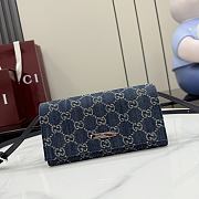Kitlife Gucci Small Pouch With Strap & Gucci Plaque Dark Blue Denim A002KG 19x10x8cm - 1