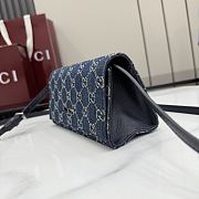 Kitlife Gucci Small Pouch With Strap & Gucci Plaque Dark Blue Denim A002KG 19x10x8cm - 5