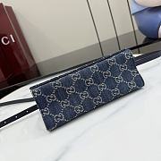 Kitlife Gucci Small Pouch With Strap & Gucci Plaque Dark Blue Denim A002KG 19x10x8cm - 2