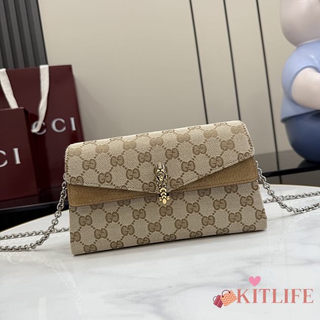 Kitlife Gucci Dionysus Small Shoulder Bag Beige & Dark Brown GG Canvas 876531 21x12x6cm  - 1
