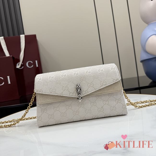 Kitlife Gucci Dionysus Small Shoulder Bag Ivory GG Canvas 876531 21x12x6cm  - 1