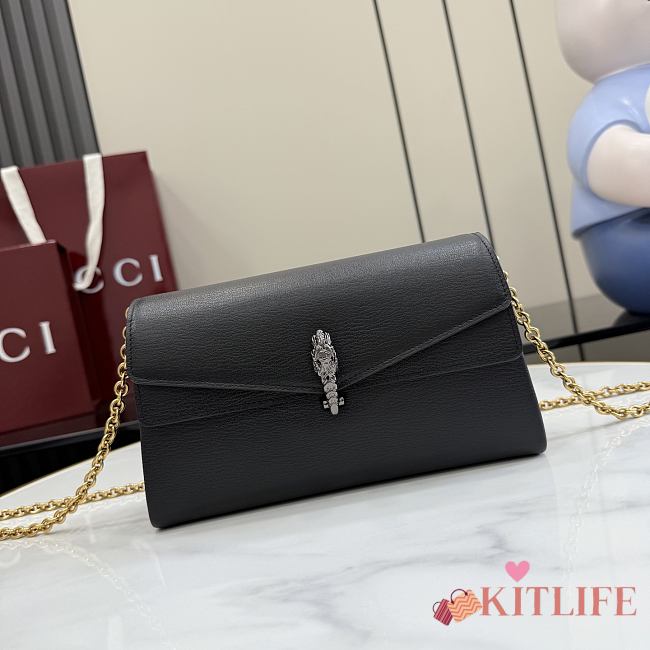 Kitlife Gucci Dionysus Small Shoulder Bag Black Soft Leather 876531 21x12x6cm  - 1