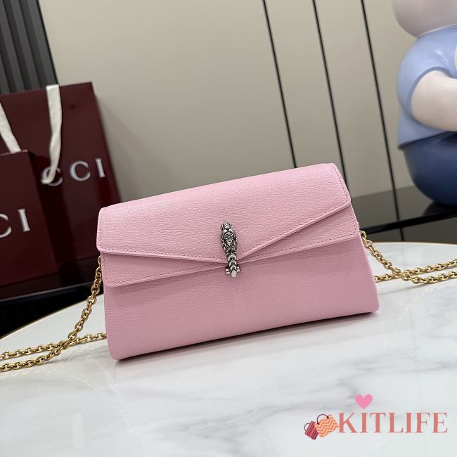 Kitlife Gucci Dionysus Small Shoulder Bag Pink Soft Leather 876531 21x12x6cm  - 1