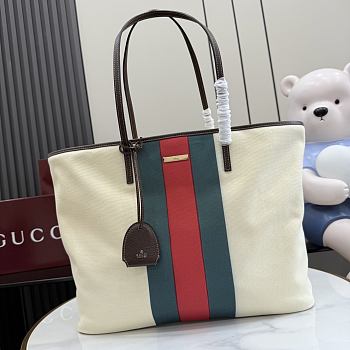 Kitlife Gucci Tribeca Large Tote Bag With Charm Natural Washed Canvas A0034D 38x29.5x13cm