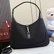 Kitlife Gucci Jackie 1961 Large Crossbody Bag Black GG Canvas 863279 40x29x5cm - 1