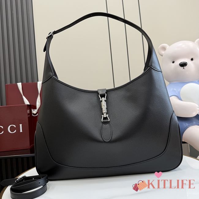 Kitlife Gucci Jackie 1961 Large Crossbody Bag Black Leather 863279 40x29x5cm  - 1
