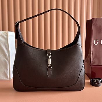 Kitlife Gucci Jackie 1961 Large Crossbody Bag Dark Brown Leather 863279 40x29x5cm