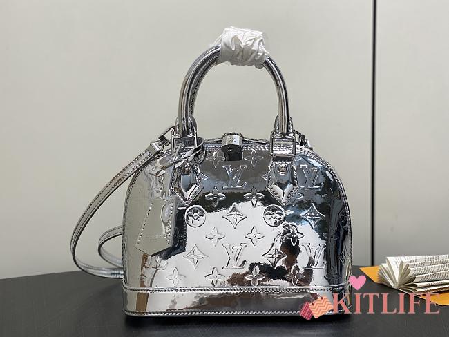 Kitlife Louis Vuitton Alma BB Bag Silver Mirror Patent Leather M26335 17.5x11.5x23.5 - 1