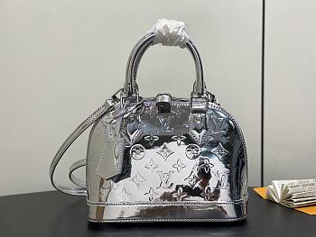 Kitlife Louis Vuitton Alma BB Bag Silver Mirror Patent Leather M26335 17.5x11.5x23.5