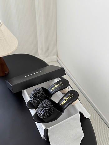 Kitlife Chanel 26 Pearl Mary Jane Slippers Black