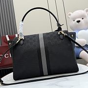 Kitife Gucci Paparazzo Large Top Handle Bag Grey & Black GG Canvas ‎875019 37x29x13cm  - 6