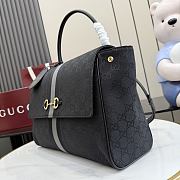 Kitife Gucci Paparazzo Large Top Handle Bag Grey & Black GG Canvas ‎875019 37x29x13cm  - 3