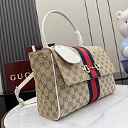 Kitife Gucci Paparazzo Medium Top Handle Bag Beige & White ‎875018 32x24x17cm  - 2