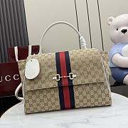 Kitife Gucci Paparazzo Large Top Handle Bag Beige & White ‎875019 37x29x13cm - 1
