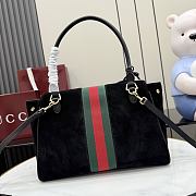 Kitife Gucci Paparazzo Medium Top Handle Bag Black Suede ‎875018 32x24x17cm  - 4