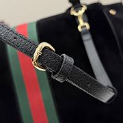 Kitife Gucci Paparazzo Large Top Handle Bag Black Suede ‎875019 37x29x13cm  - 5